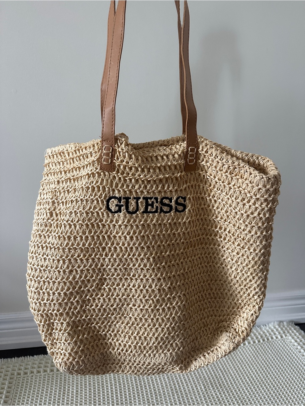 GUESS Woven Beach Bag Tote